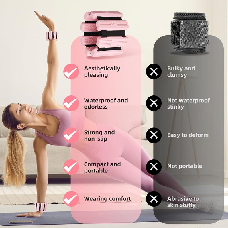 Zerood Pilates Wrist & Ankle Weights for Women, Wearable Wrist Weights & Leg Weights Set of 2(1Lb Each) Adjustable Ankle Weights for Walking, Yoga, Dance, Pilates, Pool Exercises and Gym - Image 4